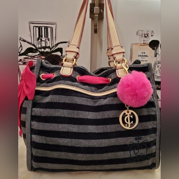 Juicy Couture Pink & Grey Daydreamer Handbag with Matching Wallet! *Vintage* - Picture 2 of 12